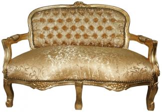 Casa Padrino Barock Kinder Sitzbank Gold Muster/Gold Antik Stil