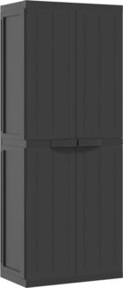 vidaXL Gartenschrank Schwarz 65x37x165 cm PP 364205