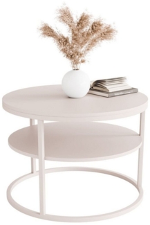 Lookway Couchtisch CIRI MATT KASCHMIR mit Ablage (1 Tisch), Durchmesser: ⌀70 cm