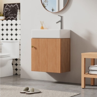 XDeer Badezimmer-Set Badezimmermöbel Waschbecken mit Waschtischunterschrank, Waschtischunterschrank hängend,Kleine Gästebadmöbel