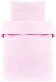 Makian Kinderbettwäsche Uni Rosa, Baumwolle, Kinderbettwäsche 80x80 cm / 35x40 cm Deckenbezug, Kissenbezug