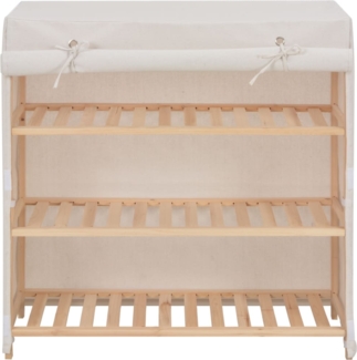 vidaXL Schuhschrank mit Abdeckung Weiß 79 x 40 x 80 cm Stoff 248194