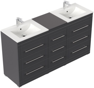 Stand Badmöbel Cosmo Modern SoftClose anthrazit : Anthrazit