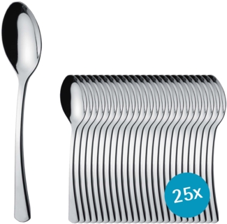 Kaffeelöffel aus Kunststoff Edelstahl-Look 25 Stück