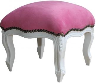 Casa Padrino Barock Fußhocker Rosa / Weiß - Antik Stil Möbel - Hocker