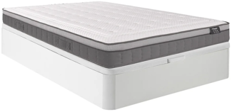 Vente-unique - Set aus Bettgestell + Matratze - 160 x 200 cm - Hybridmatratze - 7-Zonen-Taschenfederkern & Memory Schaum - Stärke 30 cm - Weiß - ASGARD von YSMÉE