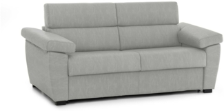 Dmora 2-Sitzer Schlafsofa Salorno, Schlafsofa fürs Wohnzimmer, gepolstert, abnehmbar, 100 % Made in Italy-Qualität, 185x95 h100 cm, Hellgrau