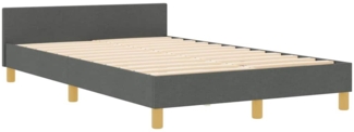 vidaXL Bettgestell mit Kopfteil Dunkelgrau 120 x 190 cm Stoff 3344635