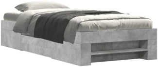 vidaXL Bettgestell Betongrau 100x200 cm Holzwerkstoff 3295488