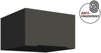 Küchen Aufsatzschrank 60 cm ARIA Graphite ultra matt + Schwarz matt, hochwertige Fronten mit Anti Fingerprint Beschichtung Küchenzeile Küchenblock