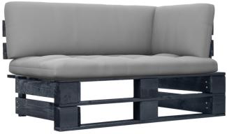 vidaXL Garten-Ecksofa aus Paletten Schwarz Imprägniertes Kiefernholz 3066579