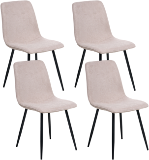 Esszimmerstuhl 4er Set TUSCOLA Stoff Beige