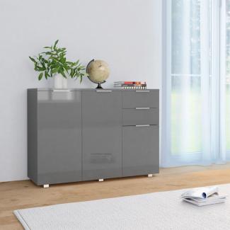 vidaXL Sideboard Hochglanz-Grau 107x35x80,5 cm 283720