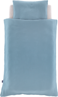 Bettwäsche Baumwollmusselin hellblau 100/135 + 40/60 cm