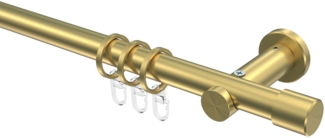 Gardinenstangen-Set Platon Santo 420 cm (geteilt in 3 x 140 cm), 1-läufig, 20 mm Ø Messing-Optik