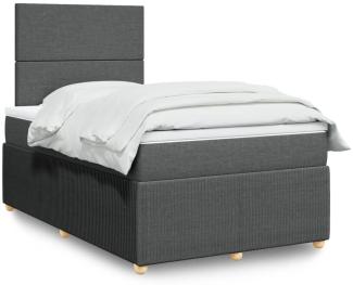 vidaXL Boxspringbett mit Matratze Dunkelgrau 120x200 cm Stoff 3294317