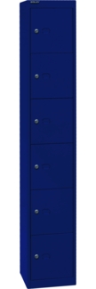 Bisley Garderobenschrank Office mit Schloss aus Stahlblech, 6 Fächer - Schließfächer einzeln abschließbar, Schließfachschrank - Tiefe: 30,5 cm - Farbe: oxfordblau, CLK126-639