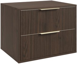 Badplaats Waschbeckenunterschrank Rimini 60x46 cm Walnuss Braun - Hängender Badezimmerschrank mit 2 Soft-Close Schubladen