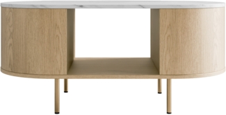 Couchtisch Lygrint (Farbe: Eiche Cremona / Marmor Weiß + Gold)