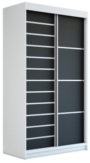 Schwebetürenschrank COLIN 2-türig Schrank 120 cm Farbe: Weiß , schwarz