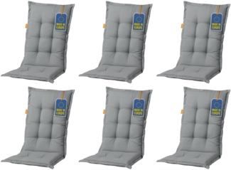 Madison 6x A046 Hochlehner Gartenstuhl Auflagen 120x50x8cm grau uni