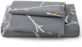 BEDSURE Wendebettwäsche mit Zweige-Design und Reißverschluss, ÖKO-TEX zertifiziert, Baumwolle, 3 teilig, aus 100% natürlicher Baumwolle, mit 8 stabilen Eckbändchen