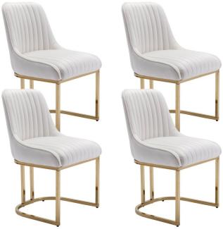 WAHSON OFFICE CHAIRS Esszimmerstuhl 2er Set Küchenstuhl mit goldene Stuhlbeine