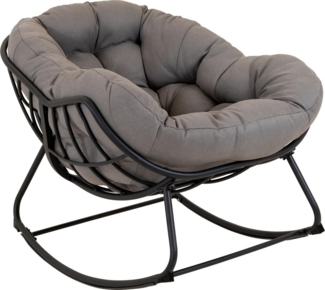 Lesli Living Schaukelstuhl Schaukelstuhl Relax-Stuhl Gartenstuhl grau schwarz