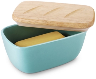 Dowan Butterdose DOWAN 16.5cm Große Butterdose - Keramik-Butterdose mit Deckel, blau