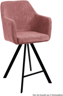 Thekenstuhl drehbar (4er-Set) Diamond 57 x 104 x 60 Schwarz/Grau