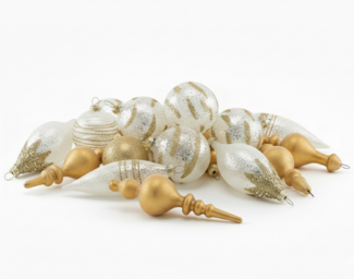 Weihnachtskugel 25er Set ICICLE Glas Transparent Gold