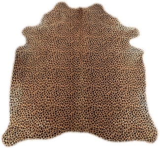 KUHFELL online & NOMAD Fellteppich KUHFELL TEPPICH STIERFELL MIT LEOPARDEN OPTIK ca. 210x190 cm