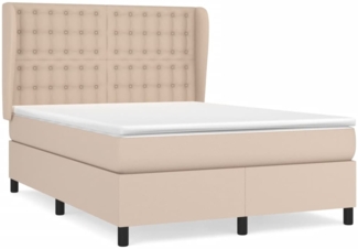 vidaXL Boxspringbett Matratze Cappuccino-Braun 140x190cm Kunstleder 3129032