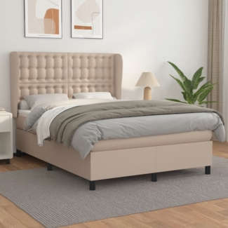 vidaXL Boxspringbett Matratze Cappuccino-Braun 140x190cm Kunstleder 3129032