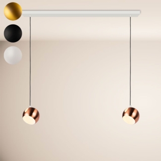 s.luce Ball Metall Esszimmerlampe Kombination Ø 20cm 120cm Weiß