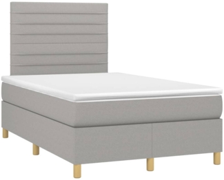 vidaXL Boxspringbett mit Matratze Hellgrau 120x190 cm Stoff 3269937