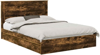 vidaXL Aufbewahrungsbett Geräucherte Eiche 140 x 190 cm Holzwerkstoff 3410242