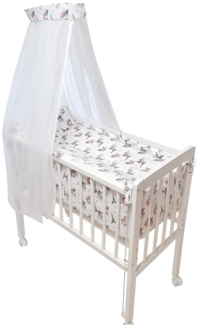 Beistellbett, Matratze & Bettwäsche im Design Pariser Tierfreunde