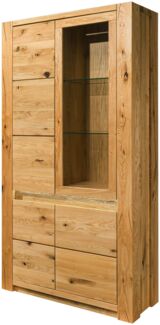 Vitrine Wildeiche 113x40x205 natur geölt KENT #102