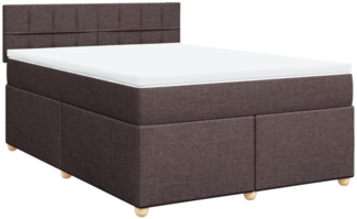 vidaXL Boxspringbett mit Matratze Dunkelbraun 140x200 cm Stoff 3286706