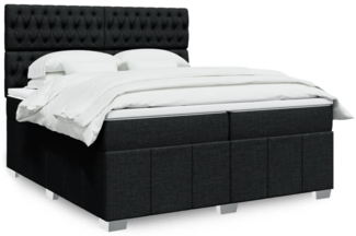 vidaXL Boxspringbett mit Matratze Schwarz 200x200 cm Stoff 3294084