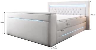 Boxspringbett Pluto mit TV Lift, RGB und Stauraum 180x200 Weiß H3