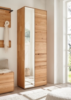 Garderobenschrank 70x204 cm "Kent" Wildeiche massiv
