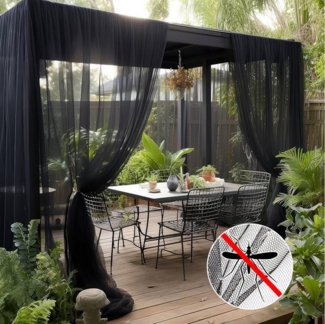 Jibenhome Outdoorgardine Outdoor Moskitonetz,Vorhang Moskitonetz für draußen, (2 St), transparent, Anti-Mücken- und Fliegenbekämpfung