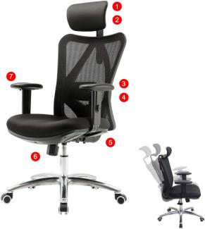 Bürostuhl HWC-J86, Schreibtischstuhl, ergonomisch, verstellbare Lordosenstütze 150kg belastbar ~ ohne Fußstütze, schwarz