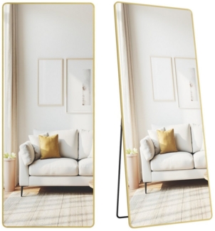 SONGMICS Standspiegel, Ganzkörperspiegel, 160x50 / 140x40 cm, stehend oder wandmontiert