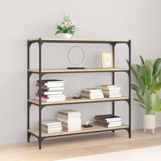 vidaXL Bücherregal Sonoma-Eiche 100x33x100 cm Holzwerkstoff und Stahl 819358