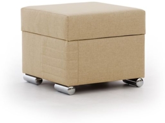 Polsterhocker mit Stauraum CANTON in Stoff Liverpool Beige