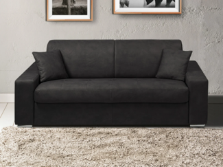 Schlafsofa 3-Sitzer Stoff EMIR - Anthrazit - Liegefläche: 140 cm - Matratzenhöhe: 22 cm