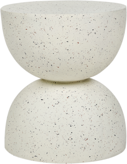 Beistelltisch Beton weiß Terrazzo Optik rund ⌀ 40 cm CAORIA